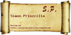 Simon Priszcilla névjegykártya