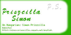 priszcilla simon business card